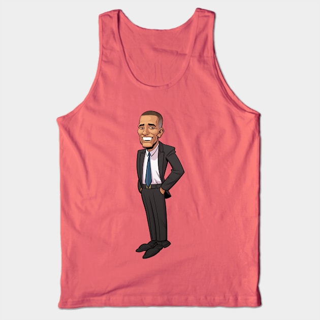 Barack Obama Caricature Tank Top by tommartinart